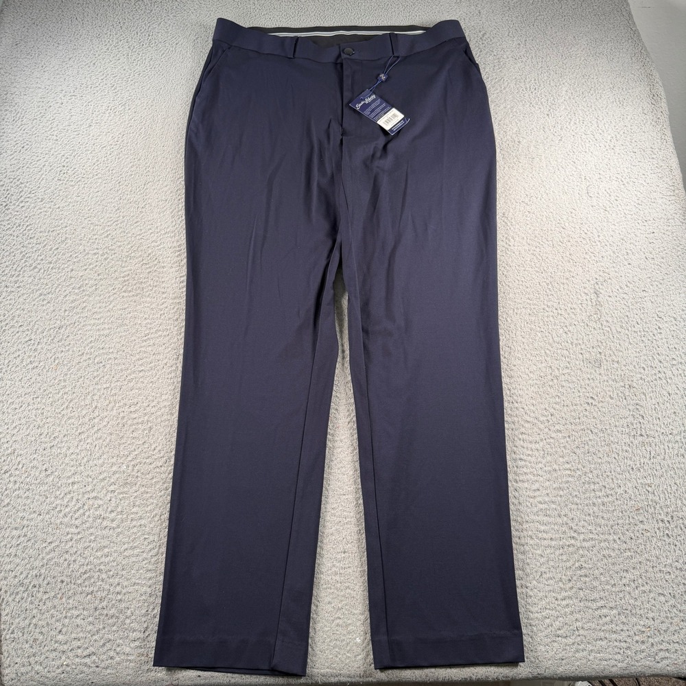 State And Liberty Suit Pants Mens 38x32.5 Navy Athletic Fit Stretch Performance